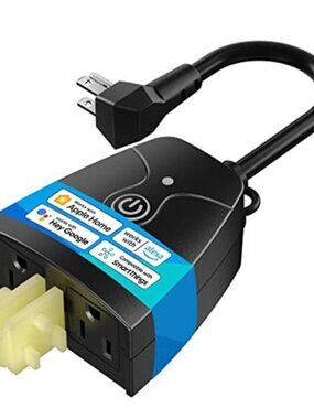 Outdoor Smart Plug Compatible with Apple HomeKit, Siri, Alexa, Google Assistant